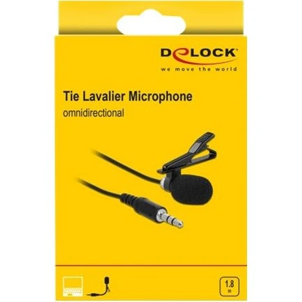DeLock Tie Lavalier Mikrofon 3,5mm, Sort