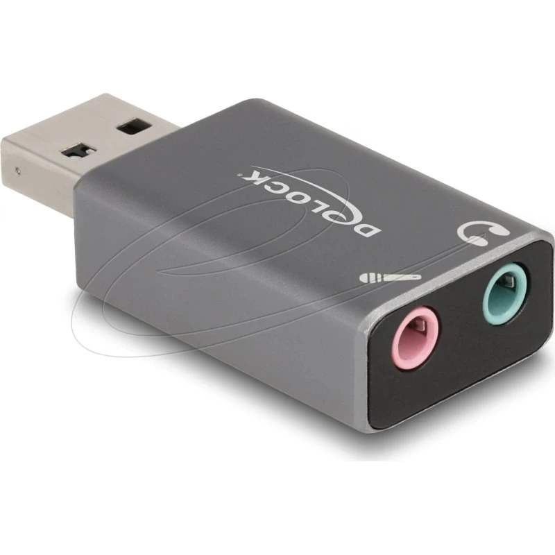 Delock USB-A til 3.5 mm Hovedtelefonadapter Grå