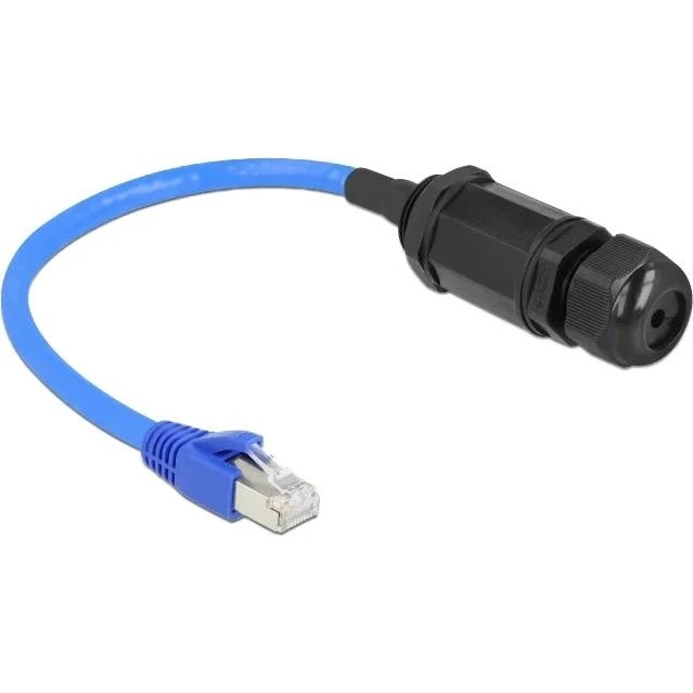 DeLOCK Cat.6 S/FTP 25 cm RJ45-han til RJ45-hun, sort