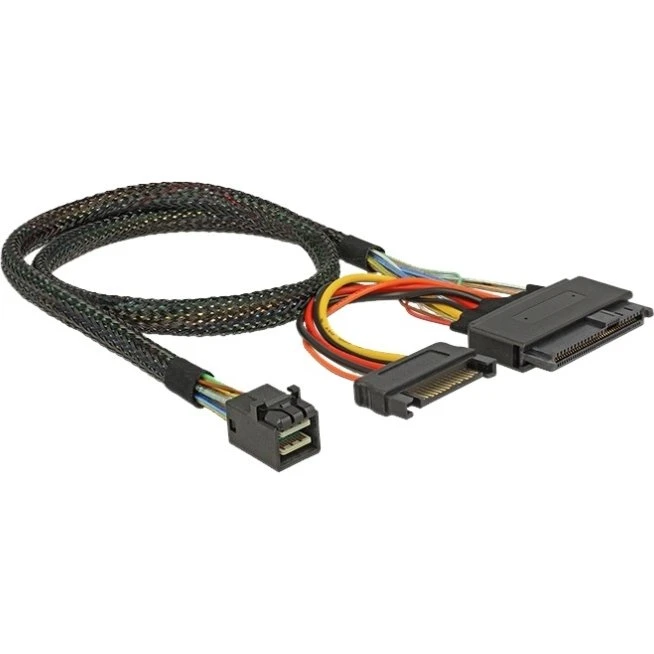 DeLöck SFF-8643 til U.2 + SATA 15-pin, 50 cm, sort