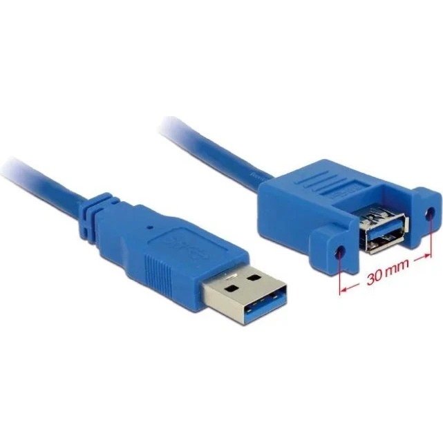 DeLOCK USB 3.0 Panel-Mount 1m Blå