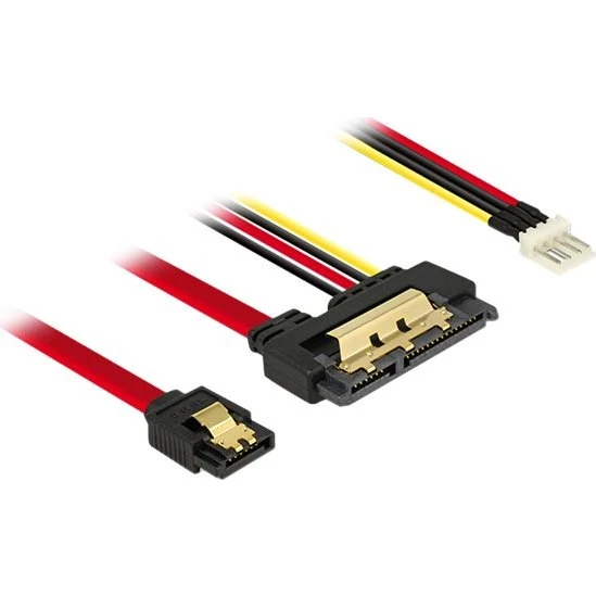 DeLOCK SATA-kabel 30 cm Sort Rød Gul