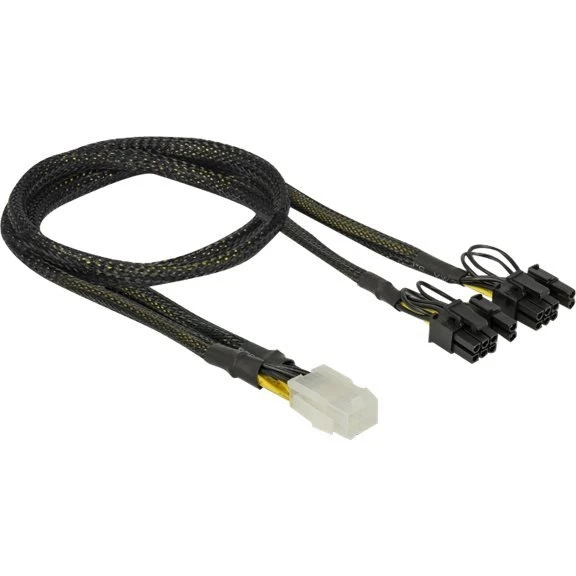 Delock Strømkabel 30 cm 6-pin til 8-pin PCIe, sort