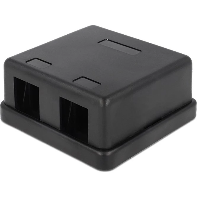 DeLOCK Keystone boks, 2 porte, sort