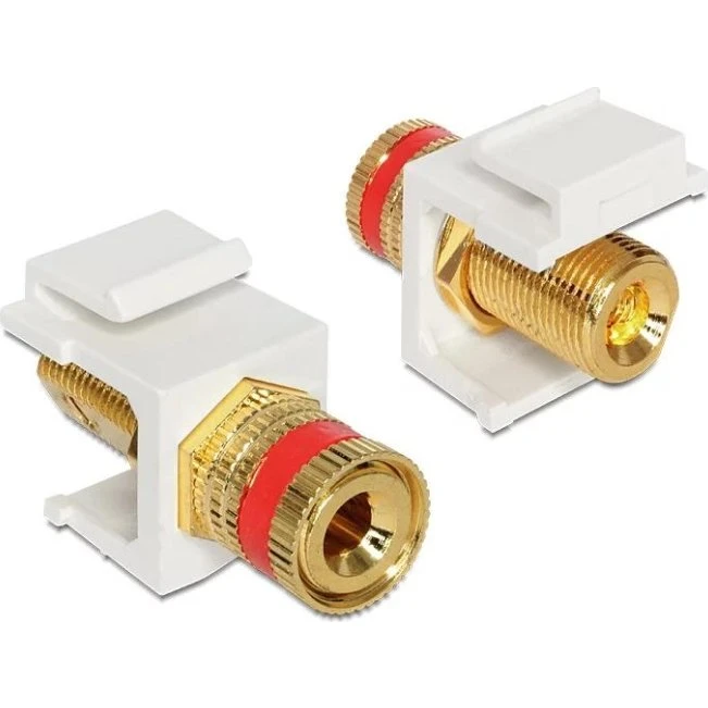 Delock Keystone-modul, binding post, rød, 6,3 mm-kobling