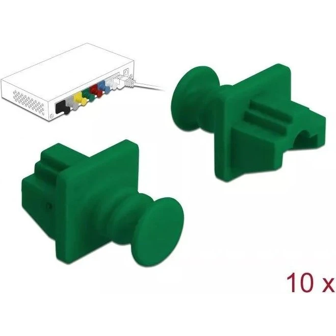DeLOCK Støvdække til RJ45, grøn, 10 stk