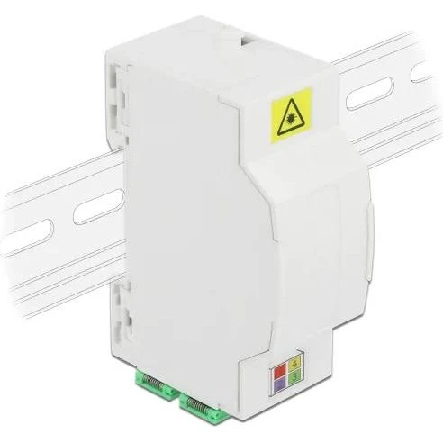 DeLOCK Optisk Fiberkabelsamlingskasse 4xSC Simplex LC Duplex, Hvid, DIN-skinnemonterbar
