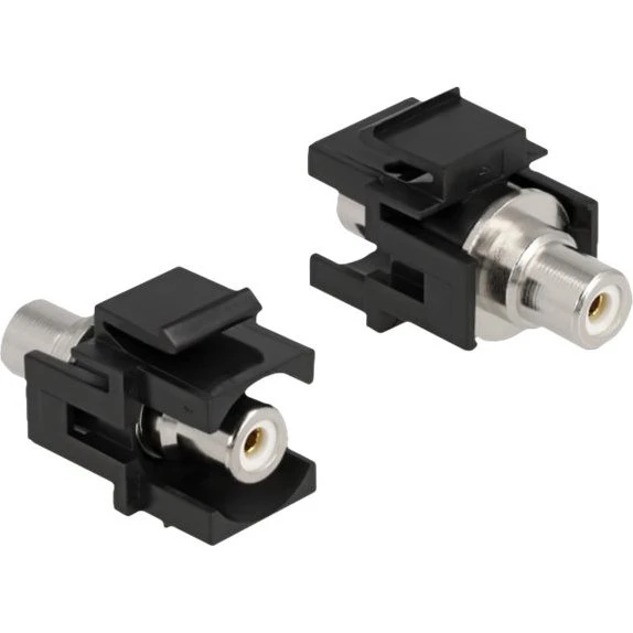Delock Keystone Module RCA Kvinde > RCA Kvinde, Sort Hvid
