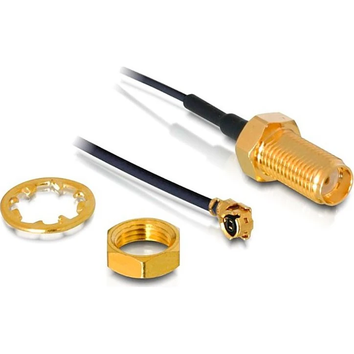 Delock HF Antennekabel 35 cm, I-PEX (h) til SMA (k) - Sort