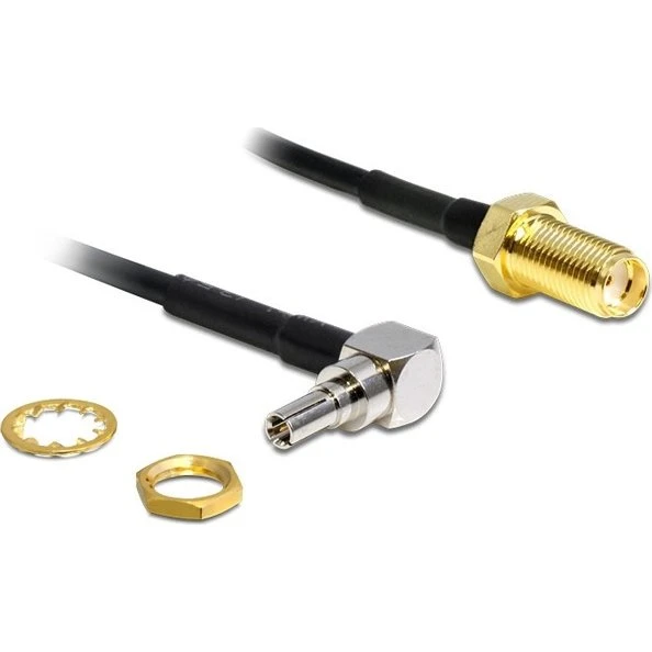 DeLOCK CRC-9 90° til SMA 20 cm Antenneadapter Sort