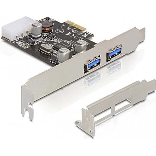 DeLöck PCI-Express x1 USB 3.0 Kort, 2x Type A