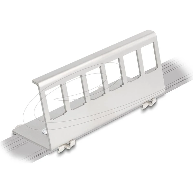 Delock Keystone DIN-skinneadapter Sølv, 6 porte