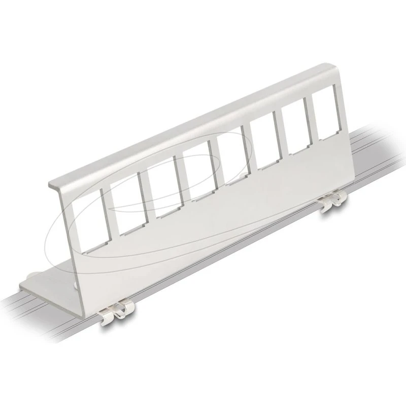 Delock Keystone DIN-skinneadapter, 8 porte, sølv