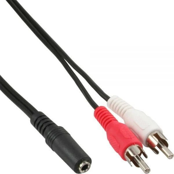 InLine 2 x RCA hane - 3,5 mm hun kabel, 1,5 m