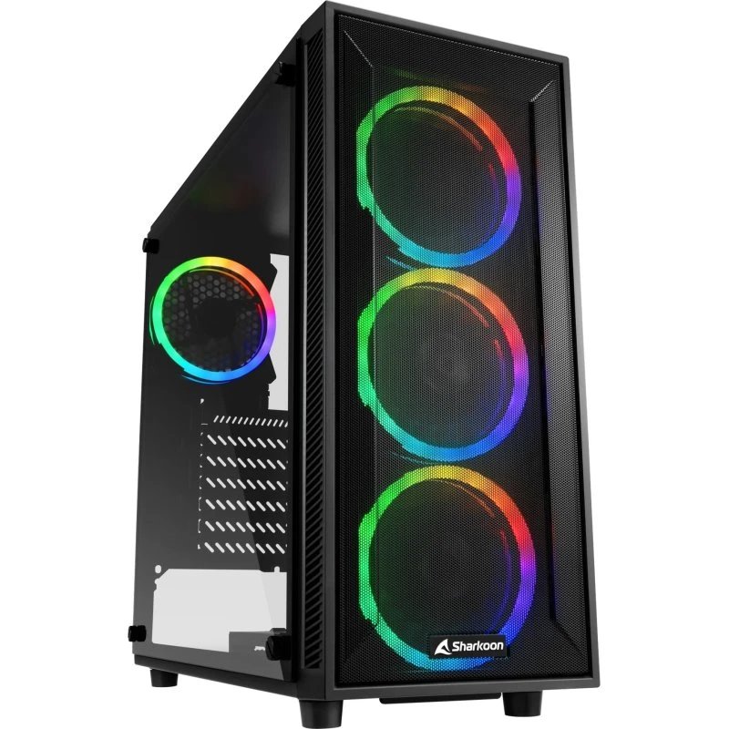 Sharkoon TG4M RGB Kabinet - Sort, ATX/microATX/Mini-ITX/E-ATX
