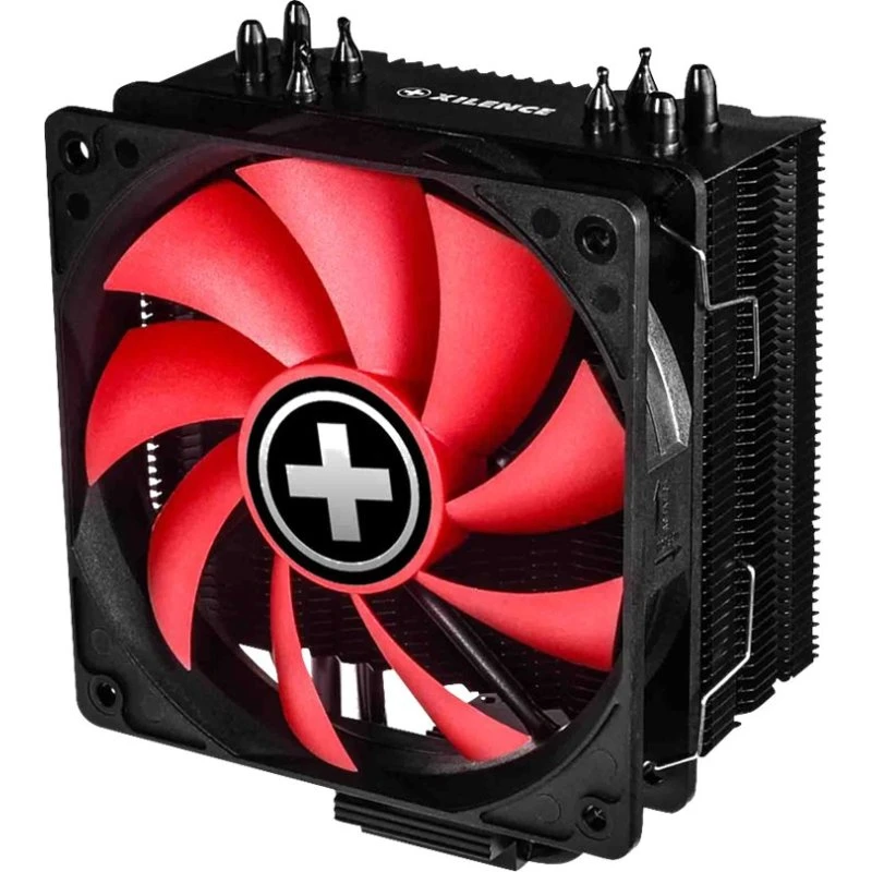 Xilence M704 CPU-køler 120 mm, sort, med rød blæser