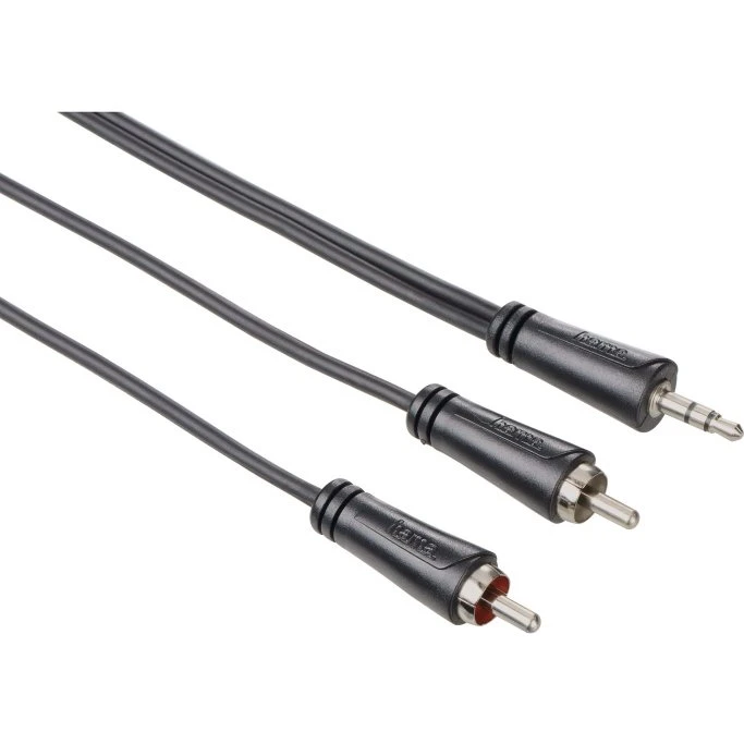 Hama Audio Kabel 3,5mm-2xRCA 0,75m Sort