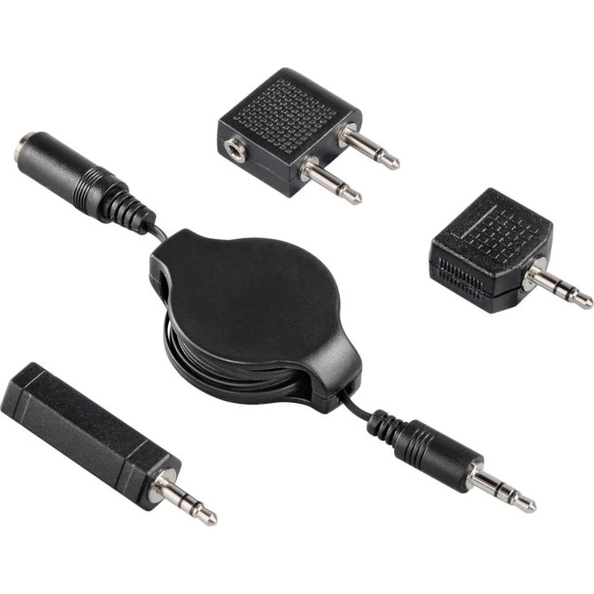 Hama Audio Adapter Kit 1,2m Flyrejse, sort