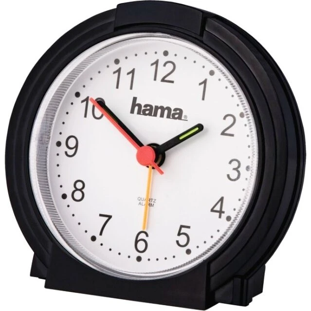 Hama Classic Vækkeur Sort/Hvid med Lysende Visere