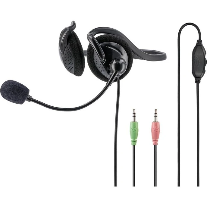 Hama NHS-P100 Neckband Headset Sort med Mikrofon