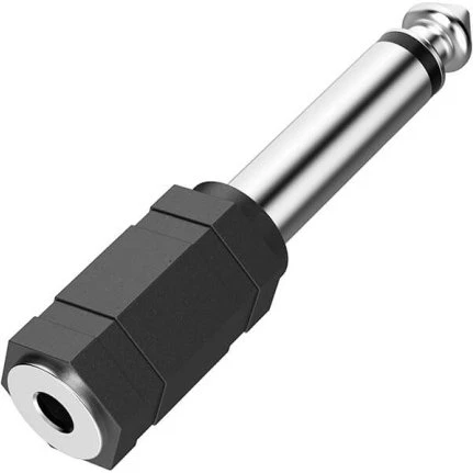 Hama 3.5 mm til 6.3 mm Mono Adapter, Sort