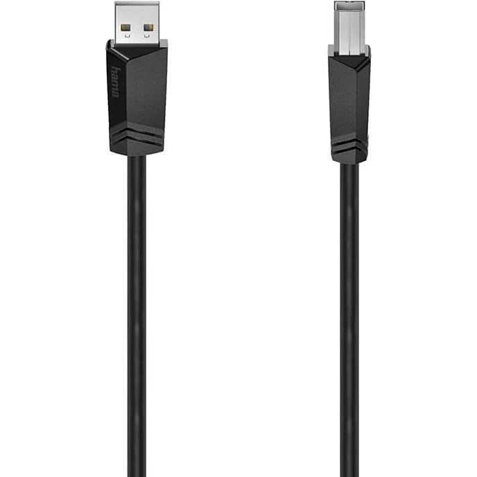 Hama USB 2.0 A-B 480 Mbit/s 1,5 m Sort