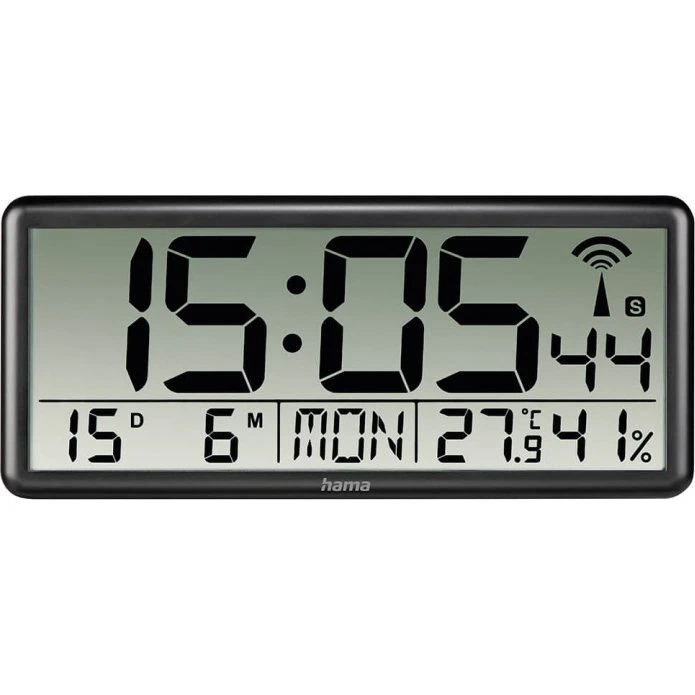 Hama Jumbo Digital Radiostyret Vægur Sort