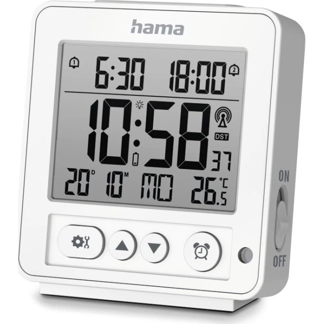 Hama Rhodes Digital Radiostyret Vækkeur Hvid
