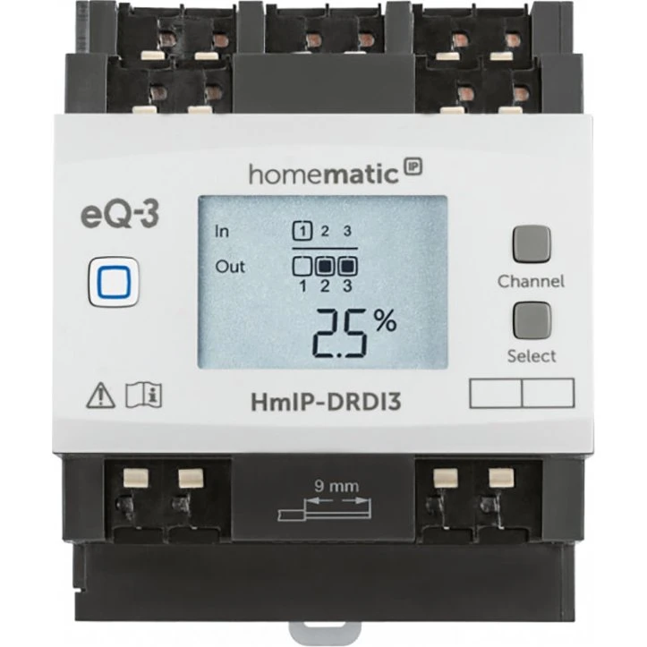 Homematic IP HmIP-DRDI3 Dæmpningsaktuator 3 Kanaler Sort