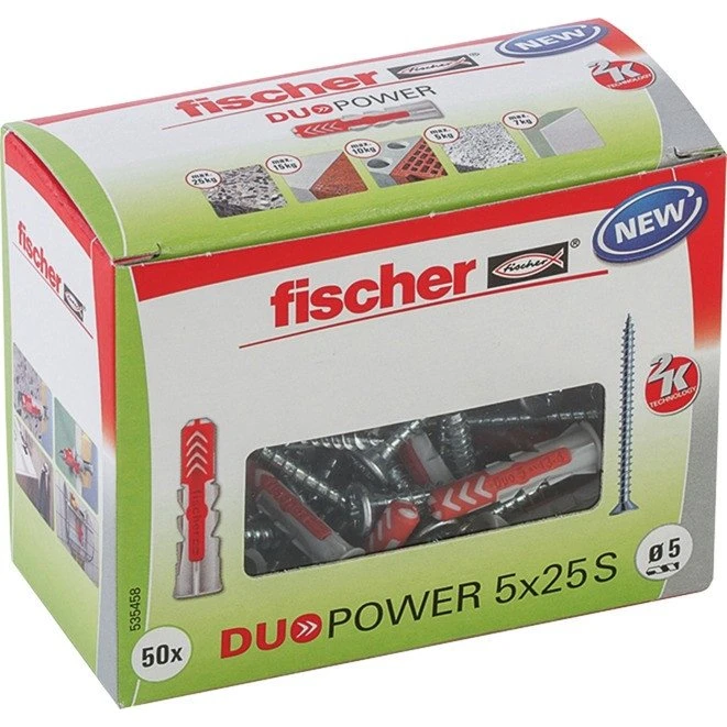 Fischer DUOPOWER 5x25 S LD 50 stk Udvidelsesanker 25 mm