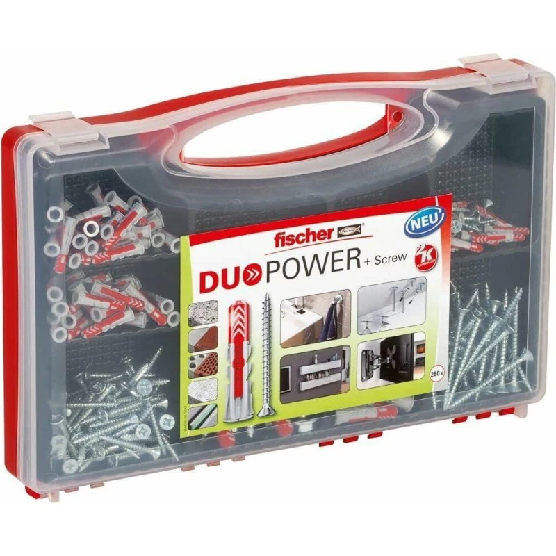 Fischer DuoPower 140-del skrue- og rawlplugsæt