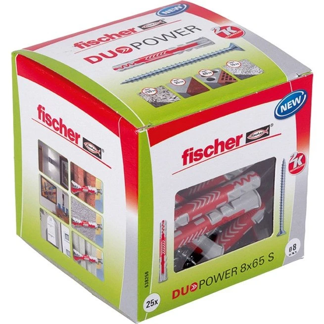Fischer DuoPower Plugs 8x65mm, 25 stk