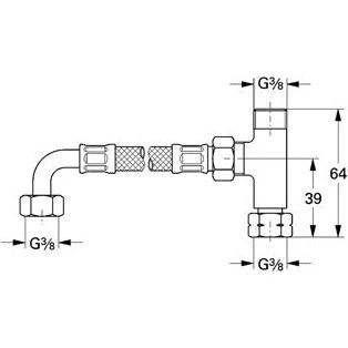 Grohe Connection set til Grohtherm Micro, 3/8" krom