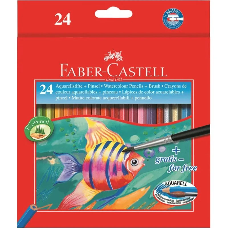 Faber-Castell Akvarelblyanter 24 farver + pensel