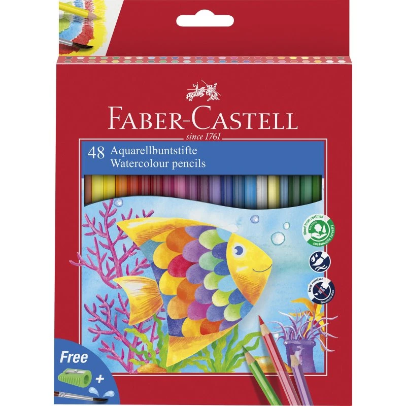 Faber-Castell Akvarelblyanter 48 farver + pensel