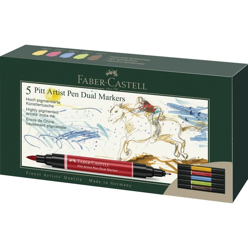 Faber-Castell Pitt Artist Dual Tuscher 5 Farver