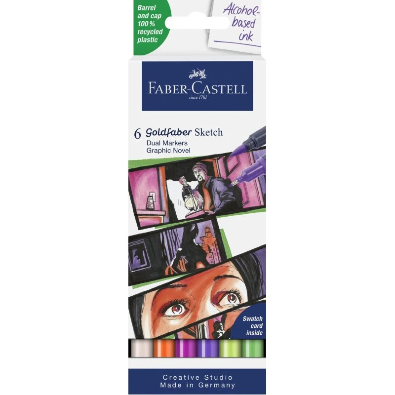 Faber-Castell Goldfaber Sketch Marker Graphite Novel 6 farver