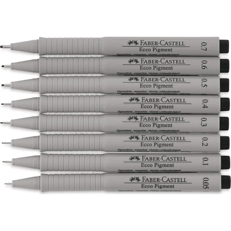 Faber-Castell Ecco Pigment Finepen 8 stk Sort