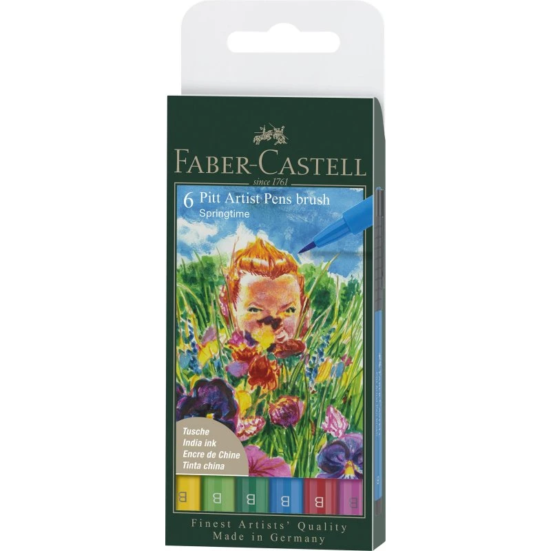 Faber-Castell Pitt Artist Tuscher Springtime 6 farver