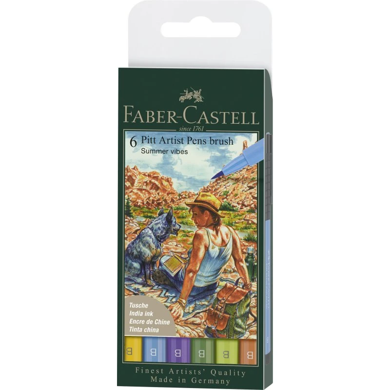 Faber-Castell Pitt Artist Tuscher Summer Vibes 6 Farver