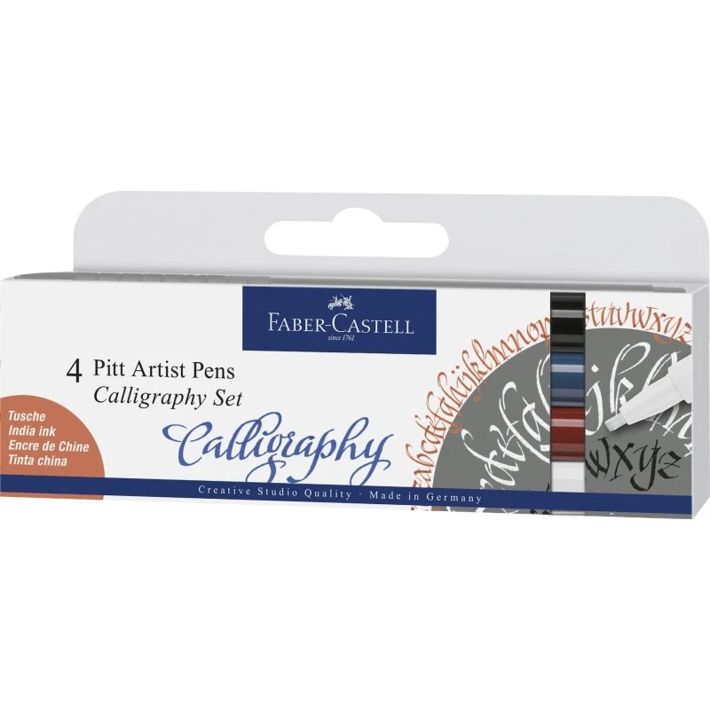 Faber-Castell Pitt Artist Kalligrafi Tuscher 4 Farver