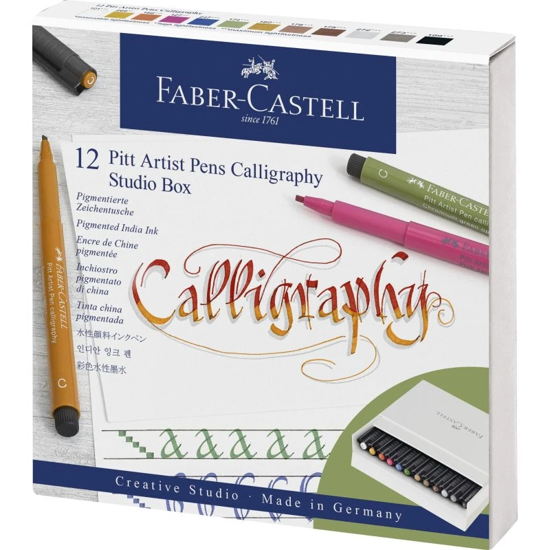 Faber-Castell Pitt Artist Kalligrafi Tuscher 12 Farver