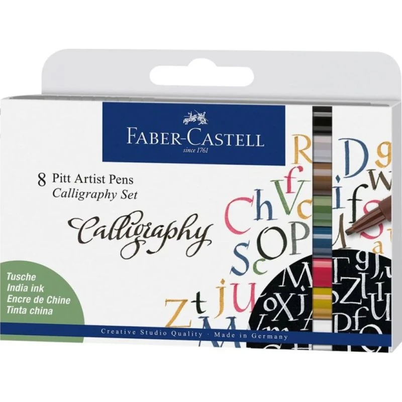 Faber-Castell Pitt Artist Kalligrafi Tuscher 8 Farver