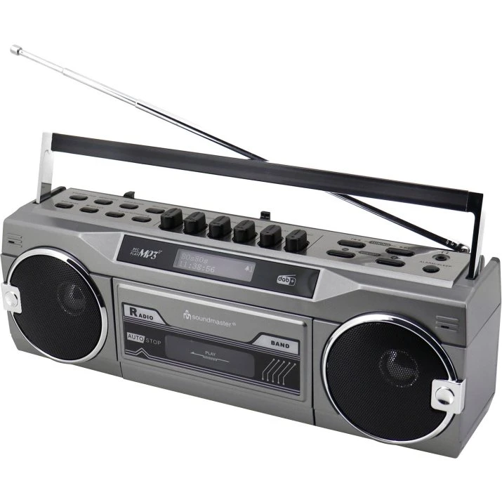Soundmaster SRR80TI Retro Kassettradio med DAB+/FM, Bluetooth og Alarm