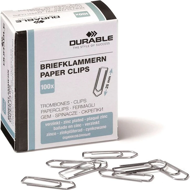 Durable Papirclips 26 mm zinkbelagt 100 stk