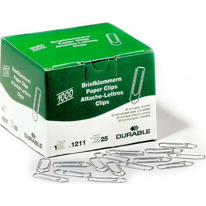 Durable Papirclips 32 mm zinkbelagt 1000 stk.