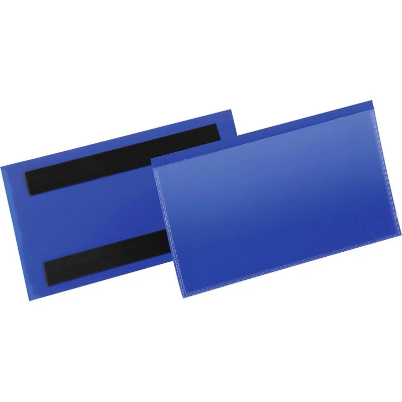 Durable Magnetisk Etiketlomme 150x67mm Blå 50 stk.