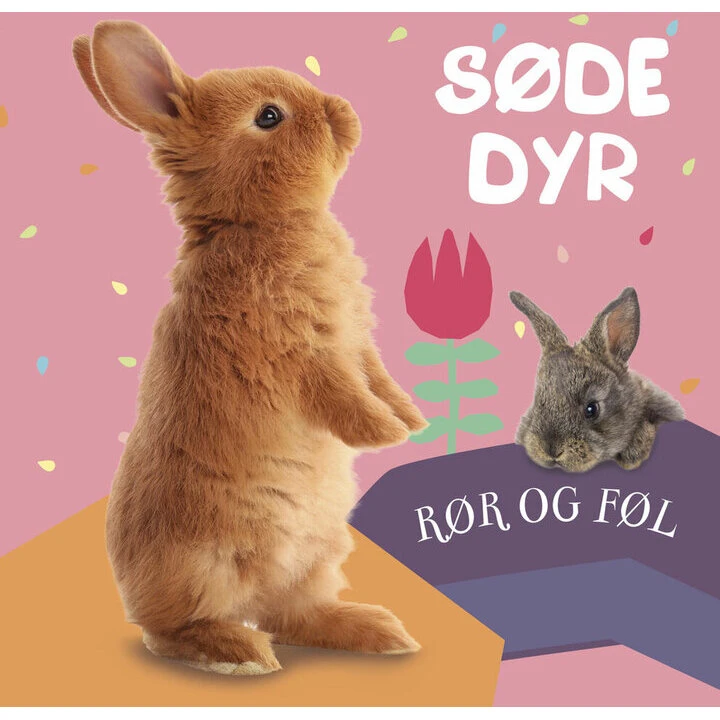 Rør og føl: Søde dyr – følebog 15×15 cm