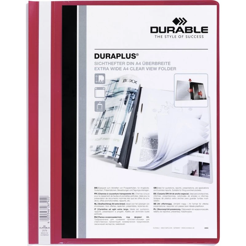 Durable Duraplus Rød Rapportfil A4 (210 x 297 mm)