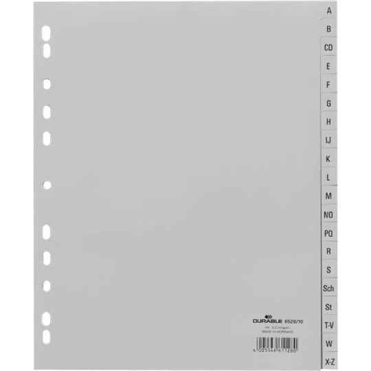 Durable A-Z Faneblade A4 Grå, 20 dele
